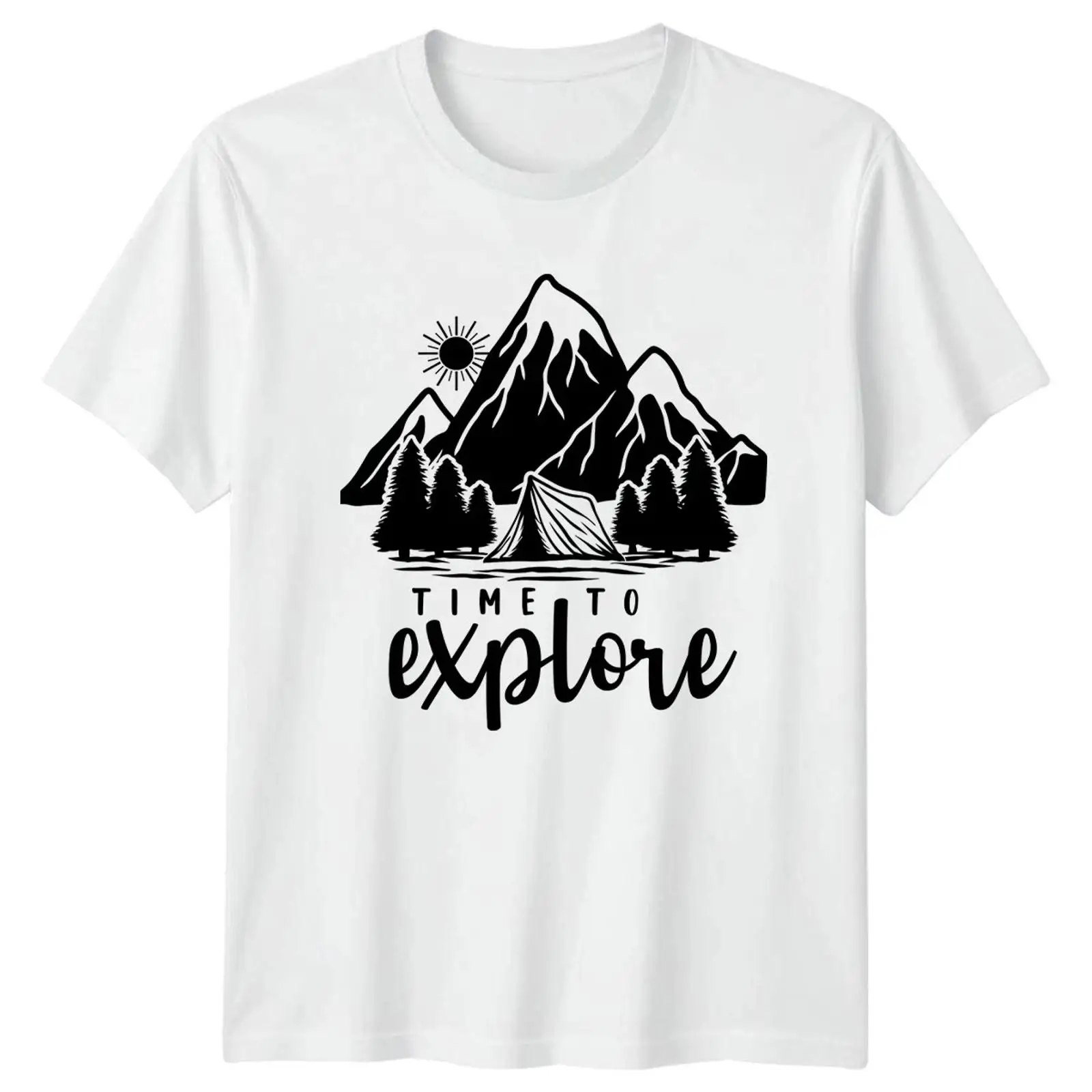 Outdoor Adventure Images - เสื้อยืด Time To Explore สำหรับแคมป์ปิ้ง เดินป่า