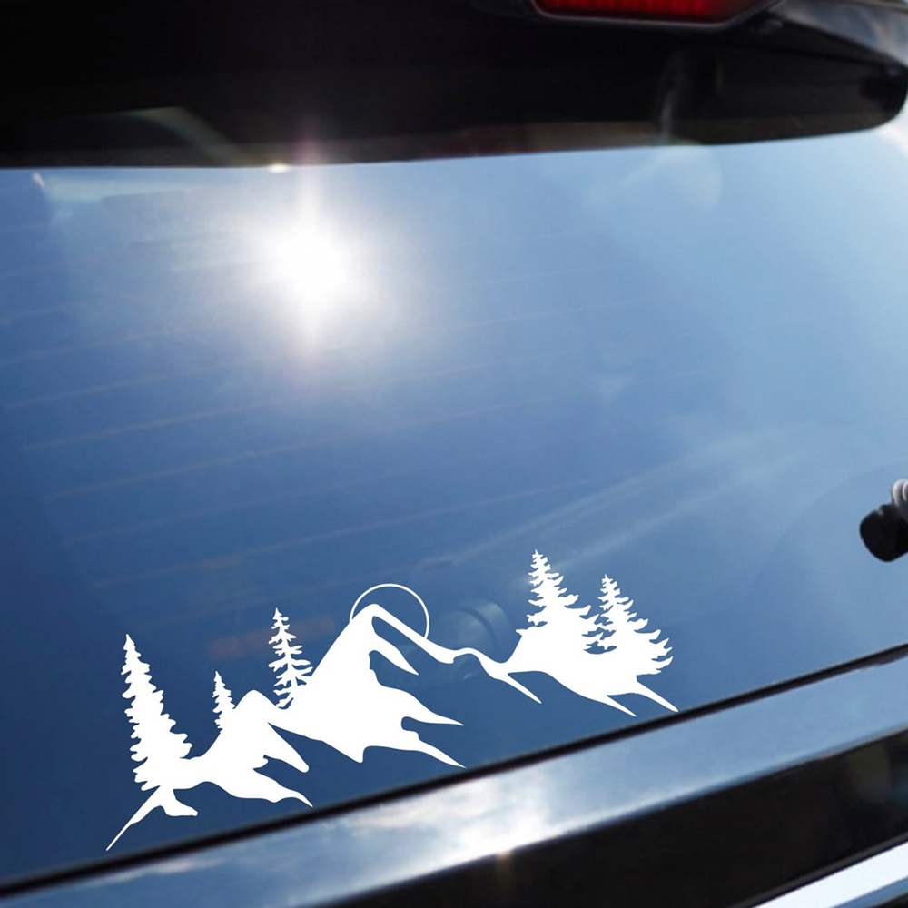 Outdoor Adventure Words - ผจญภัยป่าสติ๊กเกอร์รถกลางแจ้ง Cool ธรรมชาติ Pine Tree เดินป่าสติกเกอร์ยอดนิยมกาวตกแต่ง