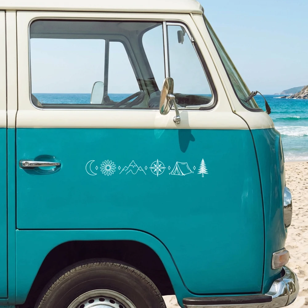 Outdoor Adventure Vans - สติ๊กเกอร์ตกแต่งรถยนต์ลายการผจญภัยกลางแจ้ง สำหรับรถ SUV รถแคมป์ รถตู้ ตกแต่งประตู
