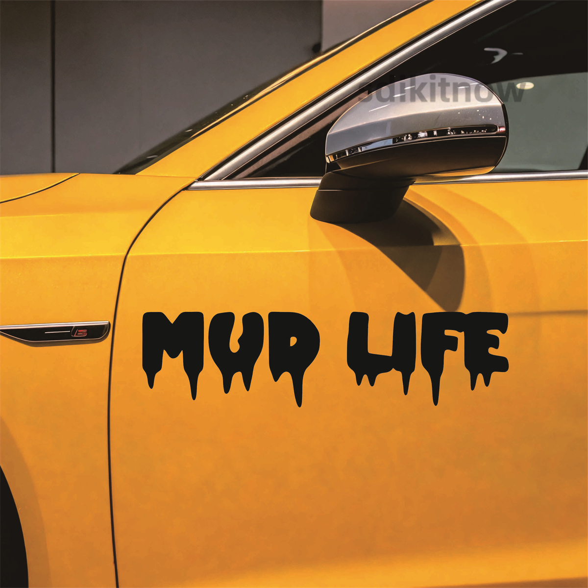 Outdoor Adventure Words - สติ๊กเกอร์ติดรถยนต์ลาย Dripping Mud Life กันน้ำ ติดเองได้