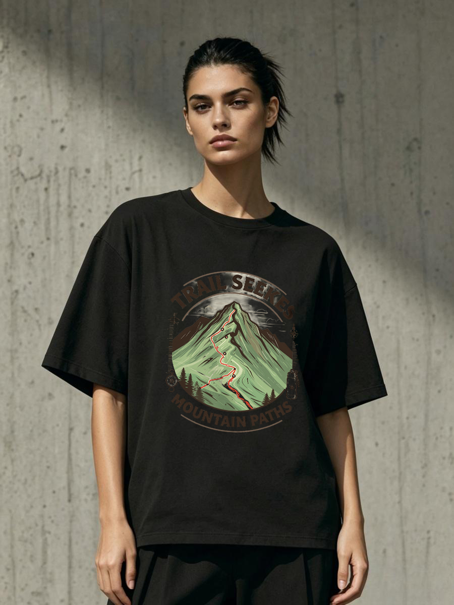 เสื้อยืดสำหรับฤดูใบไม้ร่วง ออก - Outdoor Adventure Logo บทวิจารณ์และราคา