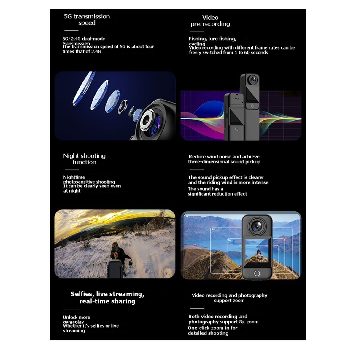 【อัพเกรดใหม่】กล้องแอคชั่นพกพา  - Outdoor Adventure Images บทวิจารณ์และราคา